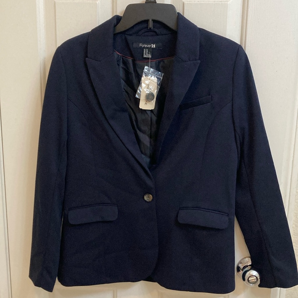 Forever 21 Blue Blazer Structured Tailored Jacket